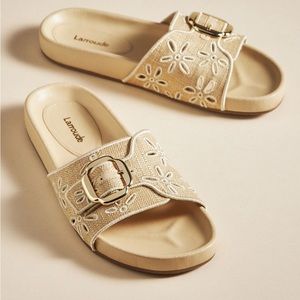 Larroude Chloe Sandal in Beige